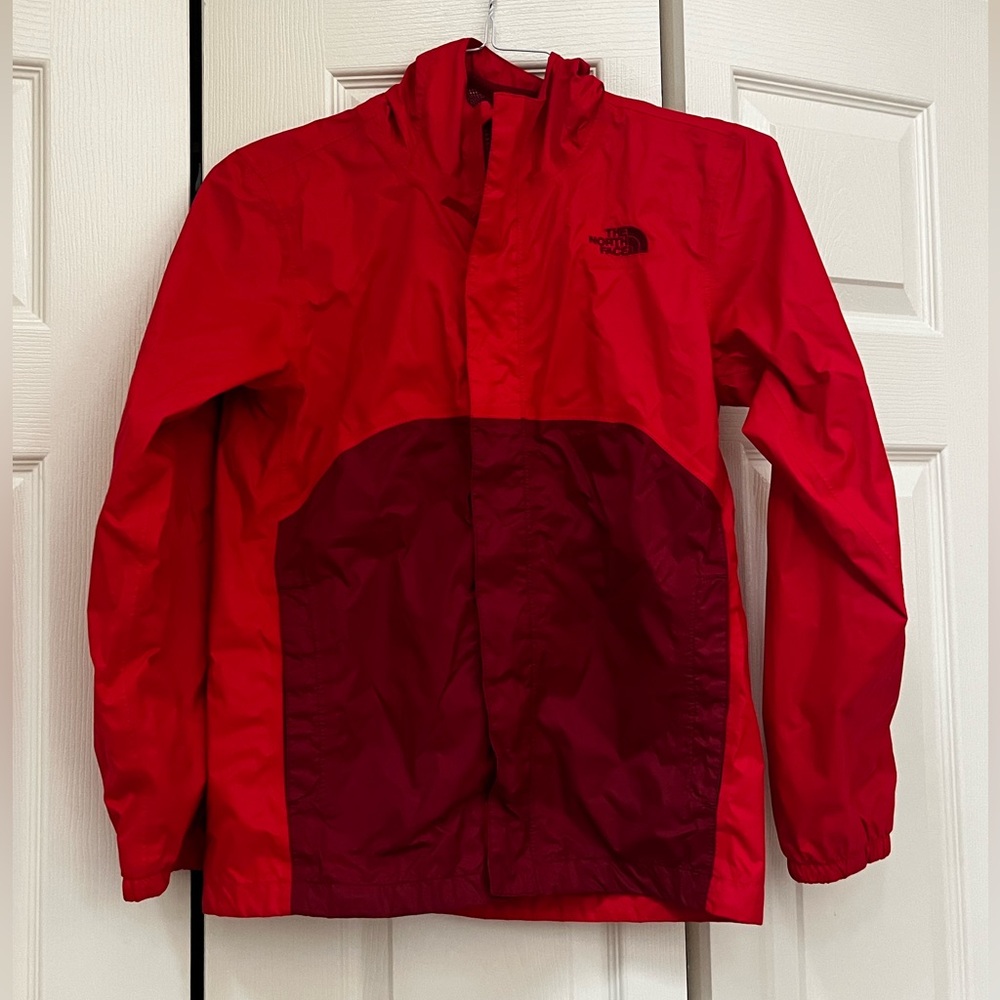 EUC - Boys Large - The North Face Red Lined Hooded Windbreaker